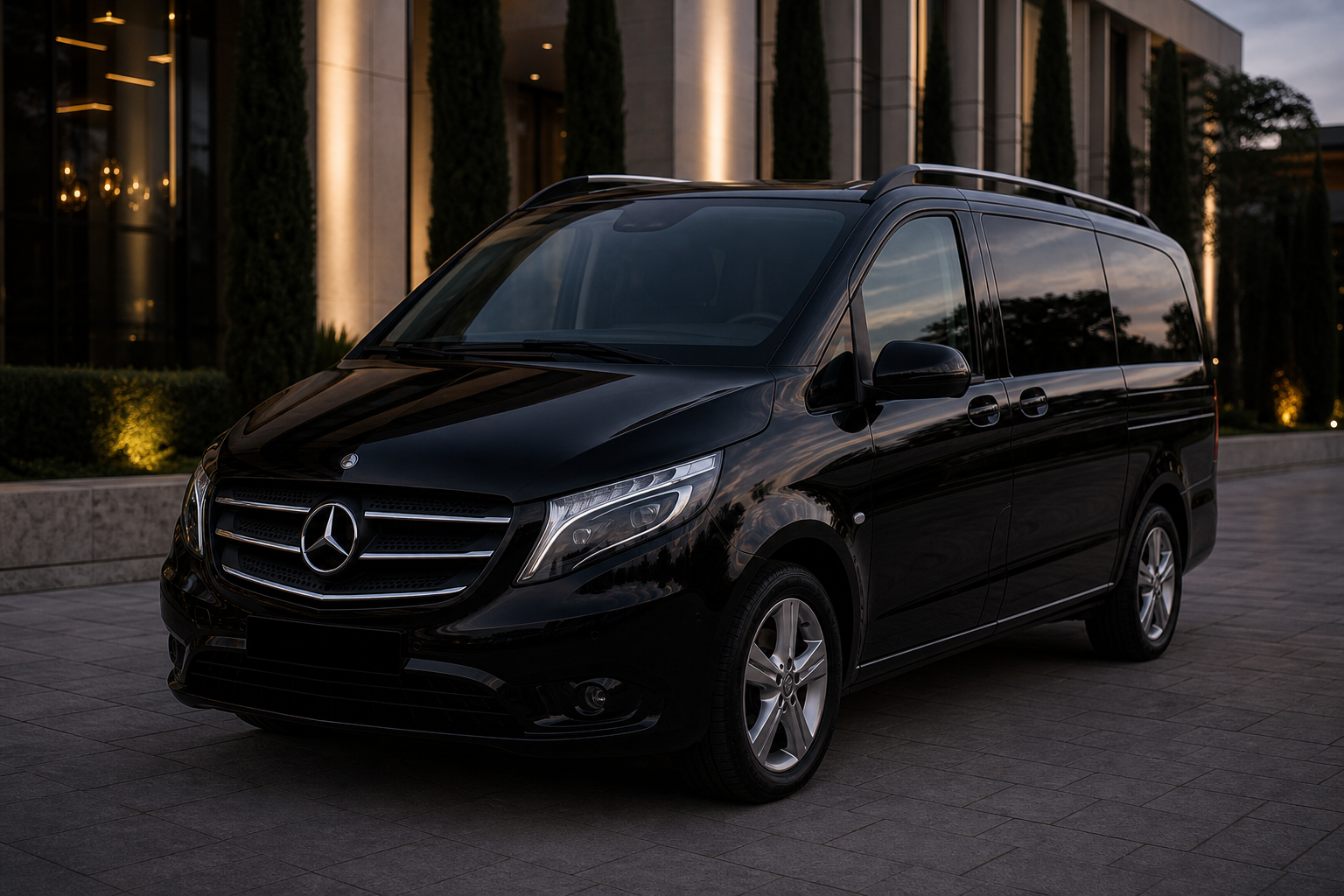 Mercedes Vito noire pour transport de groupes